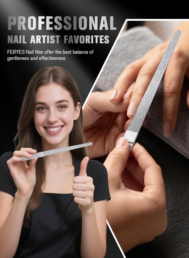 FERYES Stainless Steel Double Side Nail File with Anti-Slip Handle for Salon Home and Travel, Metal Manicure File for Women and Men, 4.8-Inch Filing Surface - Image 5
